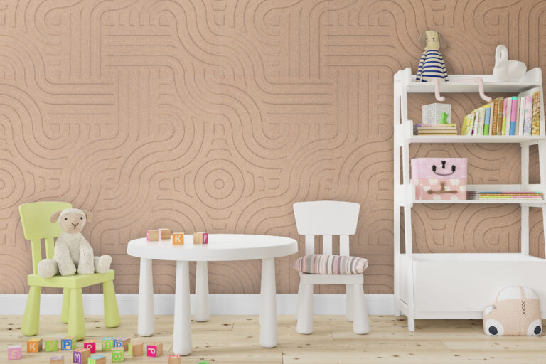 Ivory-colored ambient wave wall panel for acoustic enhancement